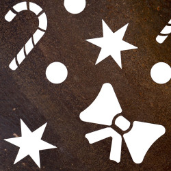 Detalles de los recortes del árbol de Navidad artificial Corten