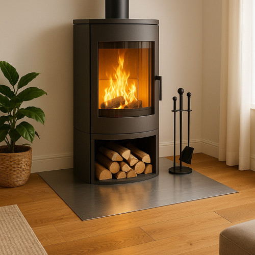 plaque de sol pour poêle en inox