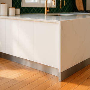 Custom aluminum kitchen baseboard