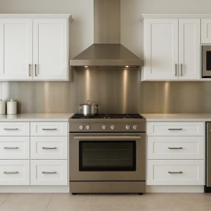 Custom stainless steel splashback - John Steel