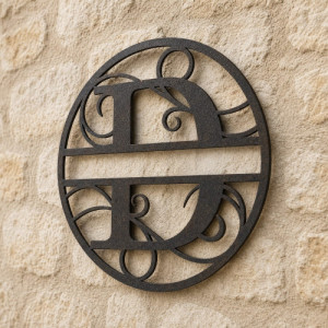 Custom metal letter D monogram