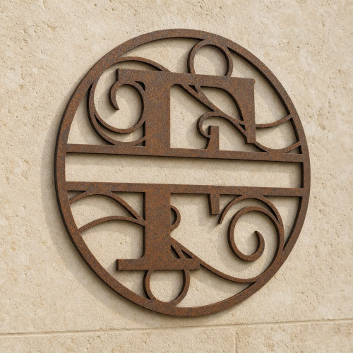 Monogramme lettre F en métal sur mesure