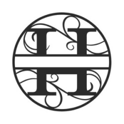 Monogramme lettre H en métal sur mesure