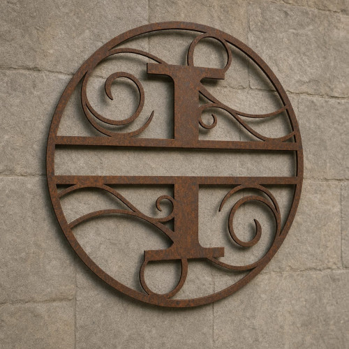 Custom metal letter I monogram