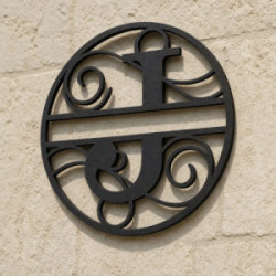 Custom metal letter J monogram