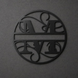 Monograma de metal personalizado letra M