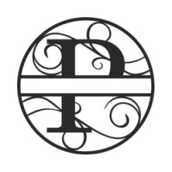 Custom metal letter P monogram