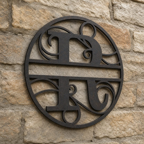 Monogramme lettre R en métal sur mesure