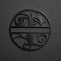 Custom metal letter T monogram