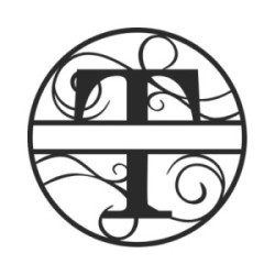 Custom metal letter T monogram
