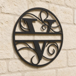 Custom metal letter V monogram