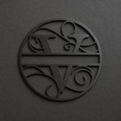 Custom metal letter V monogram
