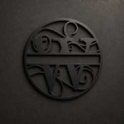 Monogramma in metallo personalizzato lettera W