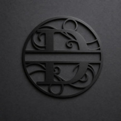 Custom metal letter D monogram