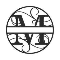 Monogramma in metallo personalizzato lettera M