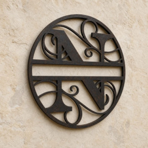 Custom metal letter N monogram