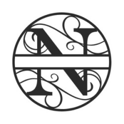 Individuelles Metallmonogramm Buchstabe N