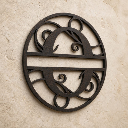 Custom metal letter O monogram