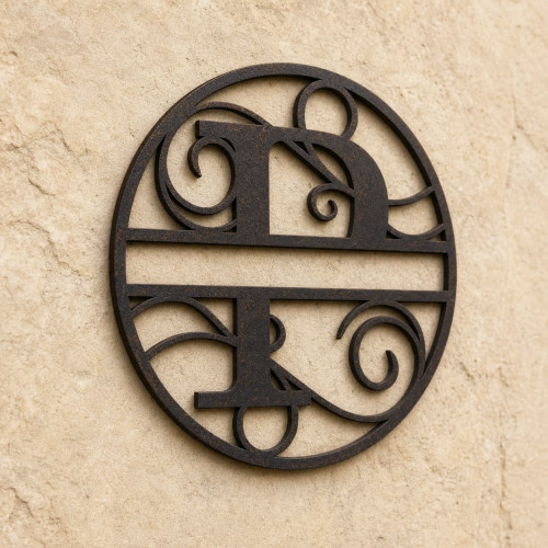 Custom metal letter P monogram