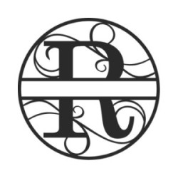 Monogramme lettre R en métal sur mesure