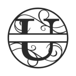 Individuelles Metallmonogramm Buchstabe U