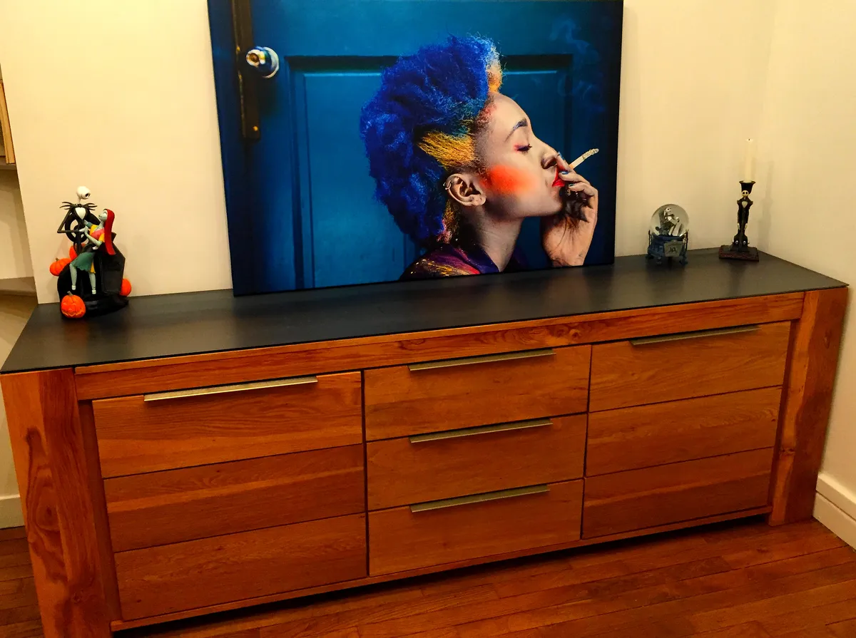 Steel sideboard top decor - Raw steel