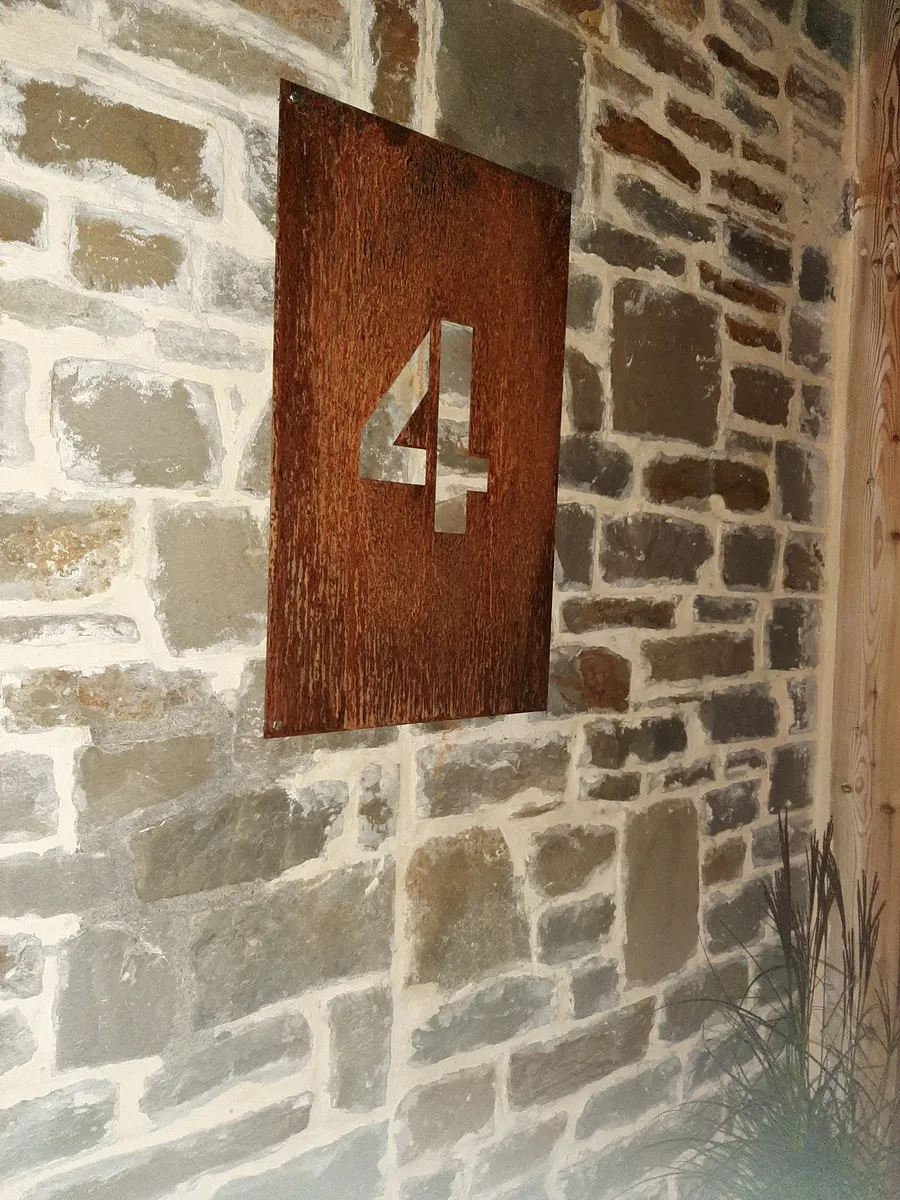 Stylish corten house number - Corten steel