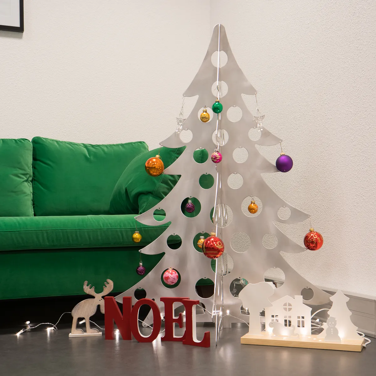 Metal decorative Christmas tree - Raw aluminum
