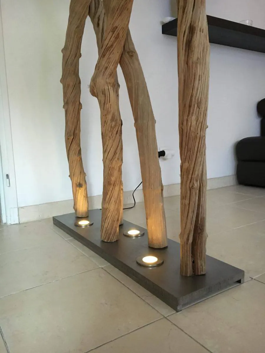 Raw steel folding screen lamp - Raw steel